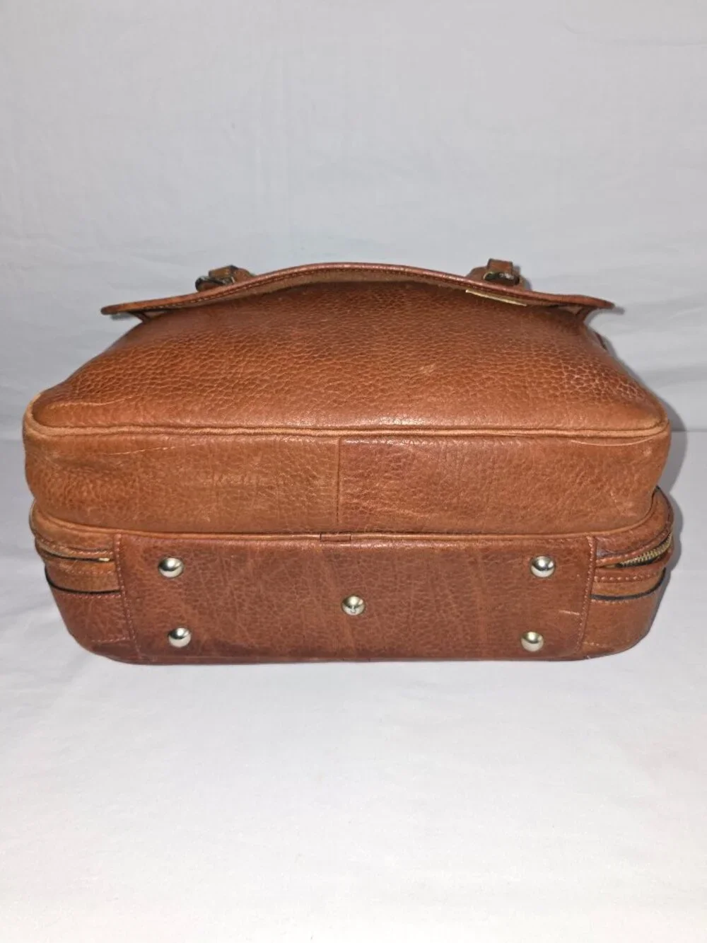 Vintage Territory Ahead Brown Full Grain Leather Overnight Weekender Travel Bag